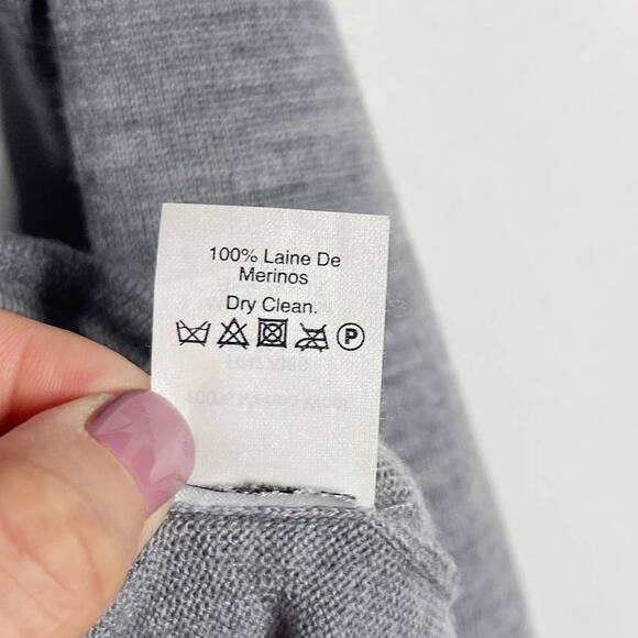 Madewell 2XS Heather Gray Mockneck Boxy Pullover Sweater Merino Wool Hi Low Hem - Picture 8 of 10